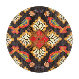 Tabla De Cortar batik indonesio: motivo de la fauna flora.