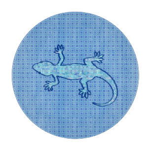 Tabla De Cortar batik tribal Gecko - azul denim suave