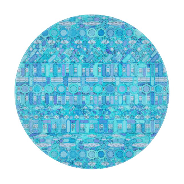 Tabla De Cortar Batik tribal - sombras del azul (Anverso)