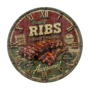 Tabla De Cortar BBQ Ribs Smokehouse Barbecue  Grill Master Gift