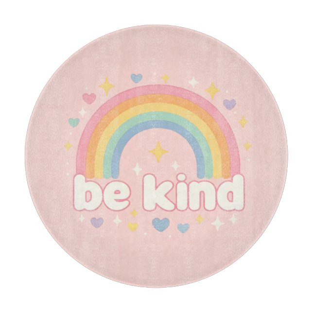 Tabla De Cortar Be Kind – Rainbow Pastel Positivity (Anverso)