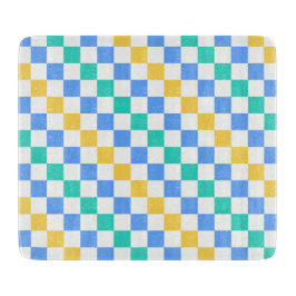 Tabla De Cortar Beach day diagonal checkerboard pattern