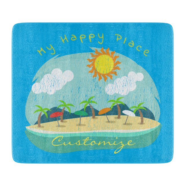 Tabla De Cortar Beach Happy Place Thunder_Cove (Anverso)