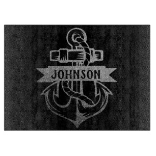 Tabla De Cortar Beach House Cutting Board con el nombre del ancla 