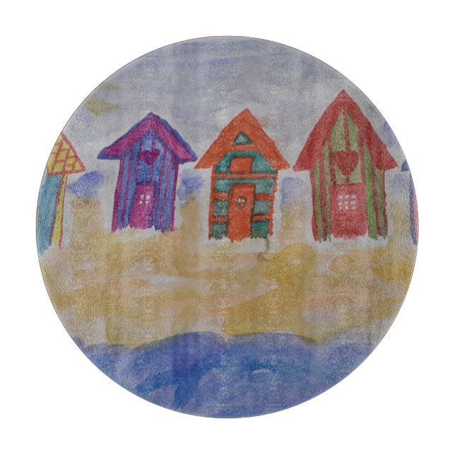 Tabla De Cortar Beach Huts Chopping Board (Anverso)