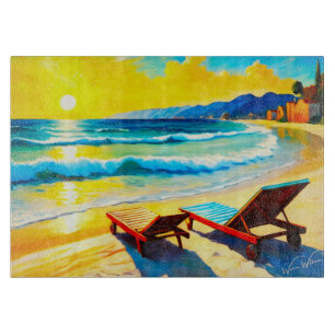Tabla De Cortar Beach Sunset Serenity Cutting Board