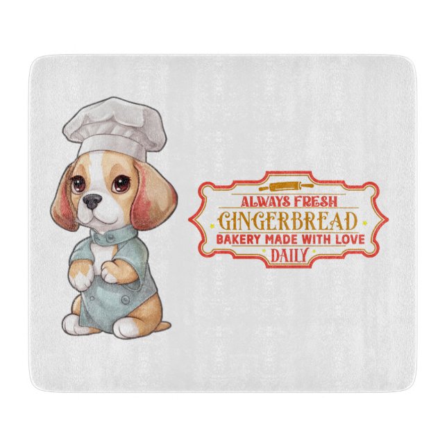 Tabla De Cortar Beagle Chef Baking Gingerbread (Anverso)