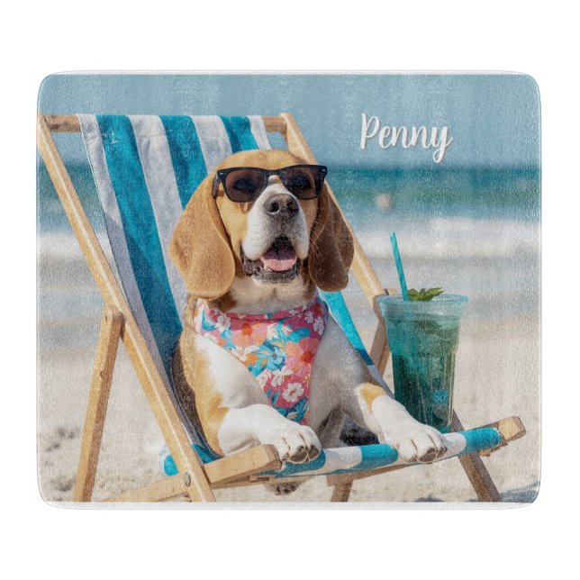 Tabla De Cortar Beagle Personalizado Relajante (Anverso)