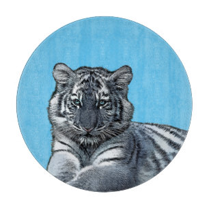 Tabla De Cortar bebé tigre blanco cachorro jungla safari arte anim