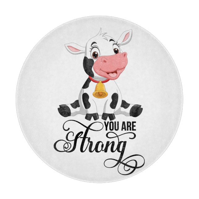 Tabla De Cortar Bebé vaca que eres fuerte (Anverso)