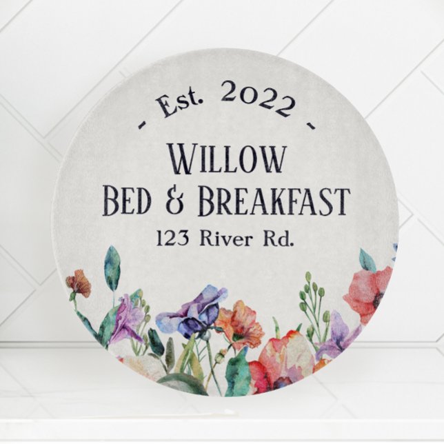 Tabla De Cortar Bed and Breakfast Personalizado Floral (Subido por el creador)