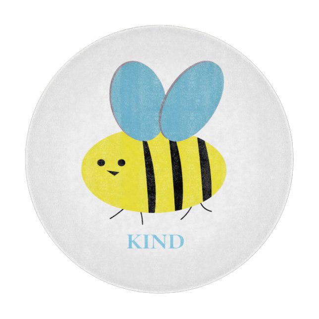 Tabla De Cortar Bee Kind Gray Blue (Anverso)