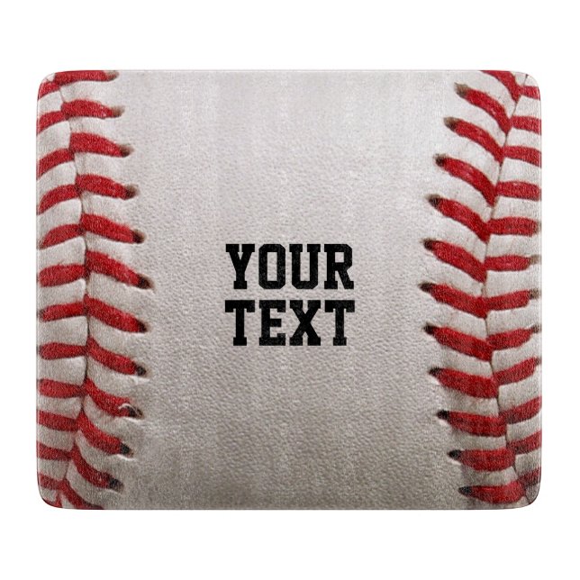 Tabla De Cortar Béisbol con texto de Personalizable (Anverso)
