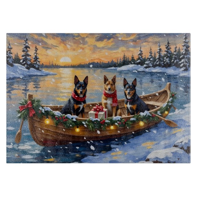 Tabla De Cortar Belgian Malinois Christmas Boat Holiday (Anverso)