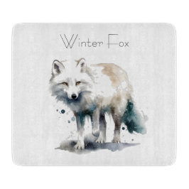 Tabla De Cortar Belleza Ártica: Zorro de Invierno personalizado
