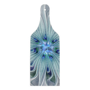 Tabla De Cortar Belleza floral Resumen Flor Pastel azul moderno