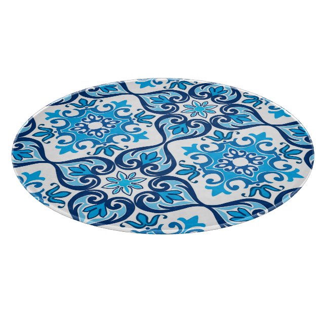 Tabla De Cortar 💙 🤍 bello azul - Azulejos blancos X, Cubierta (Borde)