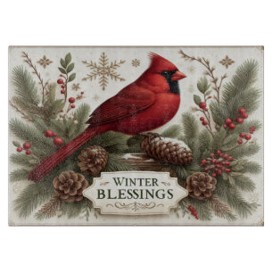 Tabla de cortar bendiciones de invierno