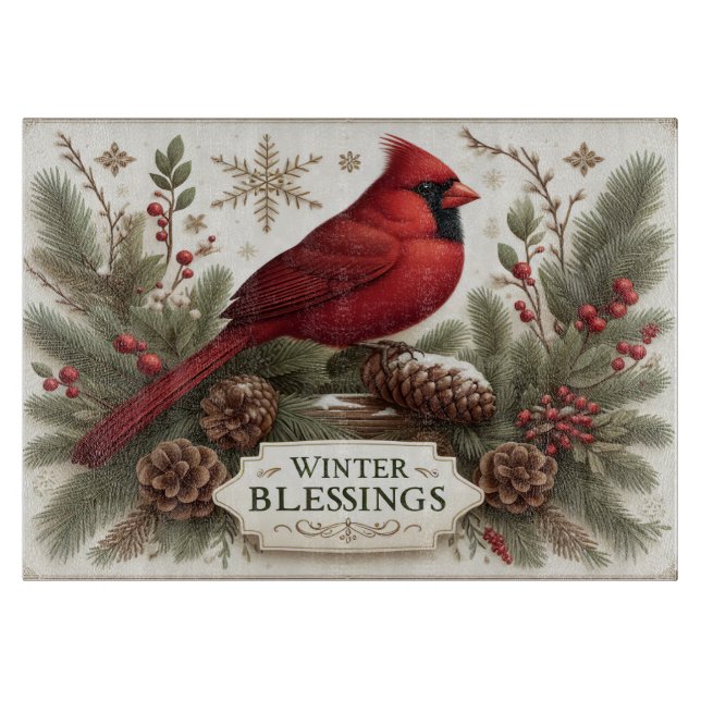 Tabla de cortar bendiciones de invierno (Anverso)