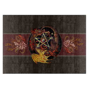 Tabla De Cortar Bendito sea el dragón del Pentáculo Art Nouveau