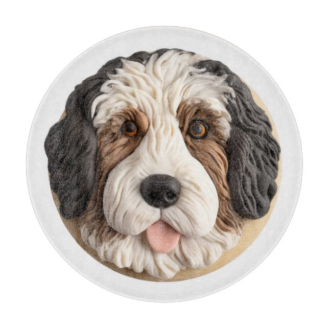 Tabla De Cortar Bernedoodle Dog 3D Inspirado (Anverso)