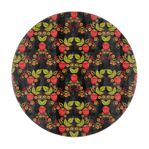 Tabla De Cortar Berries rusas de Khokhloma: Estilo tradicional