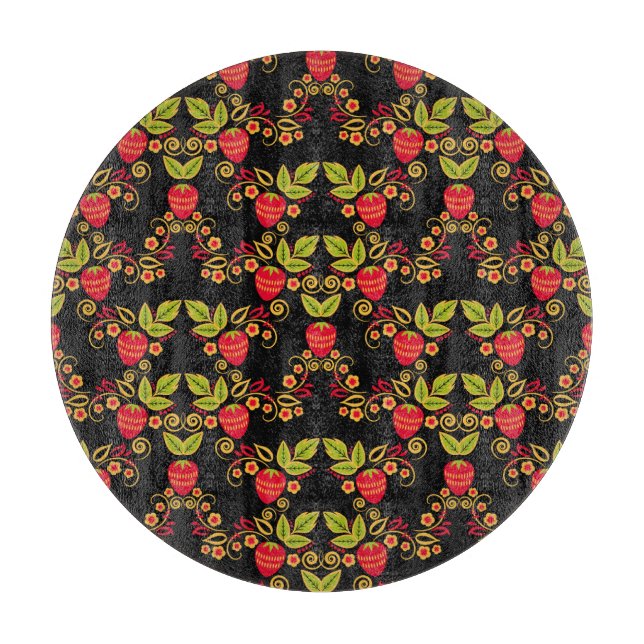 Tabla De Cortar Berries rusas de Khokhloma: Estilo tradicional (Anverso)