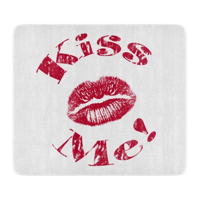 Tabla De Cortar ¡Bésame! Labios rojos (Anverso)