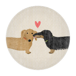 Tabla De Cortar Besos de Dachshunds