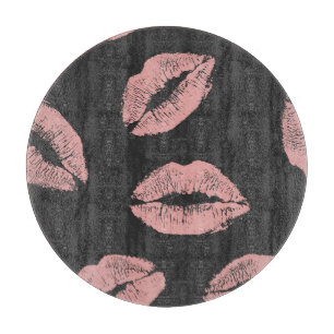 Tabla De Cortar Besos de labios rosas, patrón El día de San Valent