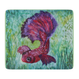 Tabla De Cortar Betta fish watercolor contemporany art