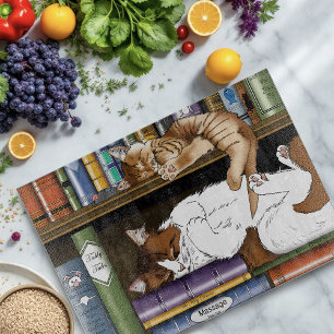 Tabla De Cortar Biblioteca de libros Shelf Cats