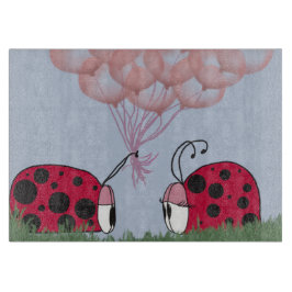 Tabla De Cortar Bicho De Ladybug Adorable Con Bouquet De Globo Ros