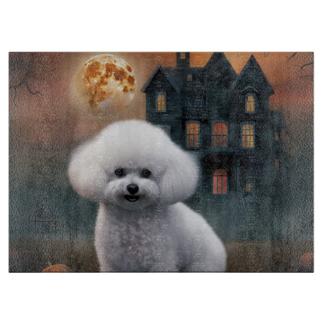 Tabla De Cortar Bichon Frise Halloween Aterrador (Anverso)