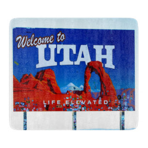 Tabla De Cortar Bienvenidos al Rótulo Utah