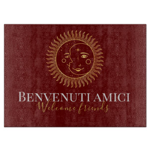Tabla De Cortar Bienvenidos Amigos Inglés / Cartas Italianas