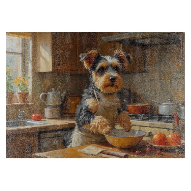 Tabla De Cortar Biewer Terrier Cooking in Kitchen (Anverso)
