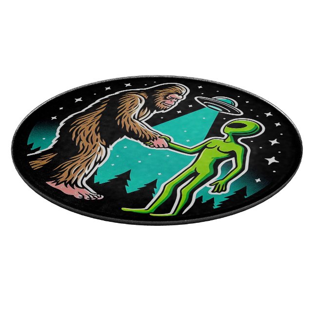 Tabla De Cortar Bigfoot Meets Alien (Borde)