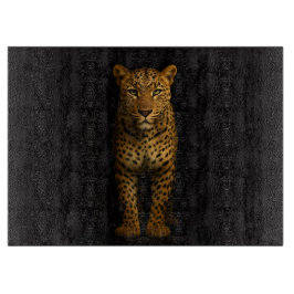 Tabla De Cortar Black 4 Luxe Glass board Majestic Leopard