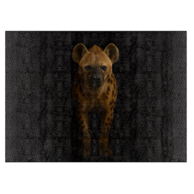 Tabla De Cortar Black 4 Luxe Glass board Wild Spotted Hyena (Anverso)