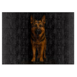 Tabla De Cortar Black 4 Luxe Glass cutting board German Shepherd