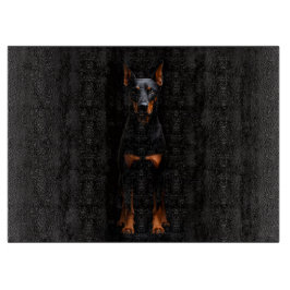 Tabla De Cortar Black 4 Luxe Glass cutting board Guardian Doberman