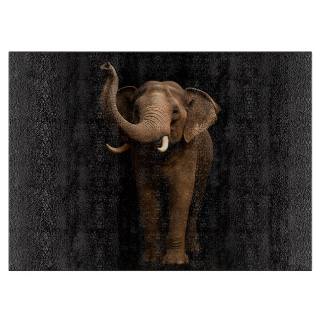 Tabla De Cortar Black 4 Luxe Glass cutting board Mighty Elephant (Anverso)