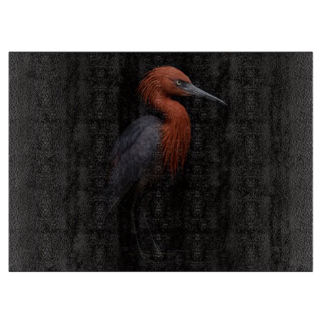 Tabla De Cortar Black 4 Luxe Glass cutting board Reddish Egret (Anverso)