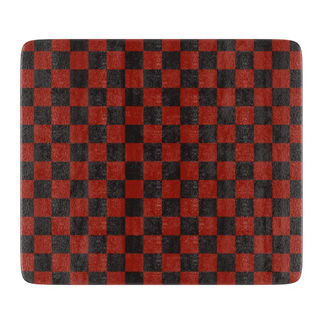 Tabla De Cortar Black and Deep red checkerboard pattern (Anverso)