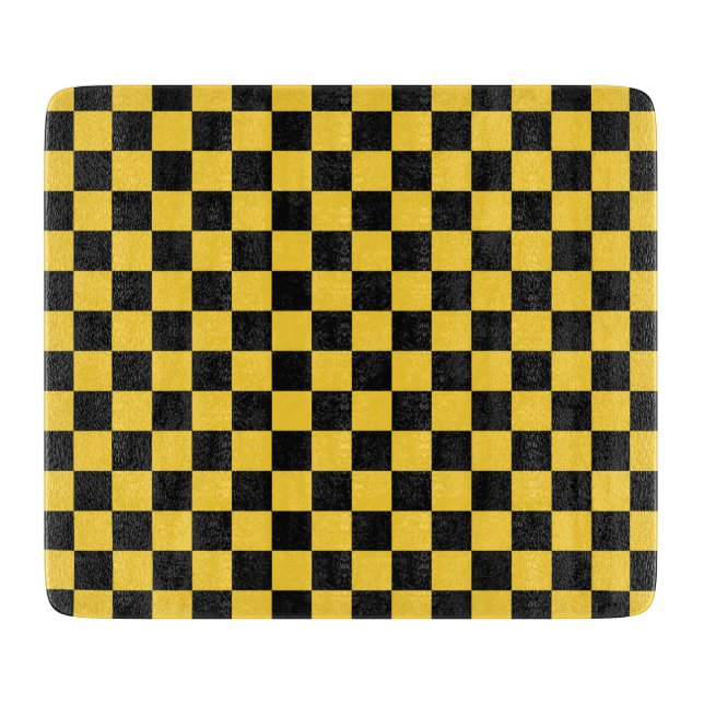 Tabla De Cortar Black and gold checkerboard pattern (Anverso)