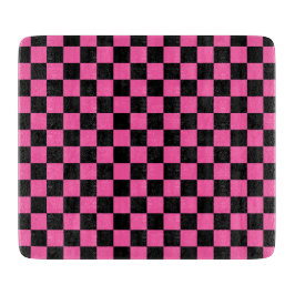 Tabla De Cortar Black and pink checkerboard pattern