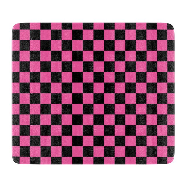 Tabla De Cortar Black and pink checkerboard pattern (Anverso)