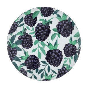 Tabla De Cortar Black Berry Tropical: Patrón sin foco de fruta