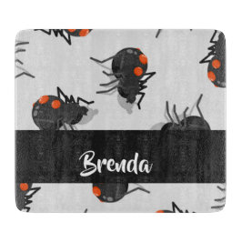 Tabla De Cortar Black widow spider pattern
